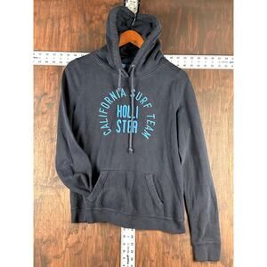 Hollister Surf California‎ Pullover Hoodie Fleece Black Blue Womens Large Teens